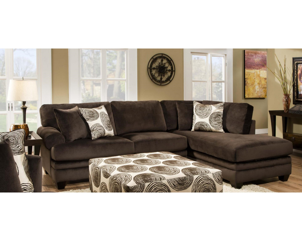 Chocolate store sectional sofa