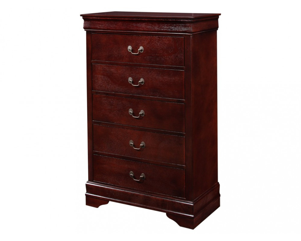 Louis Philip Cherry 5 Drawer Chest