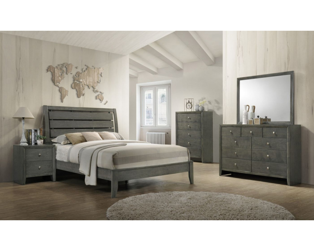 Evan King Bed, Dresser, Mirror, & Nightstand