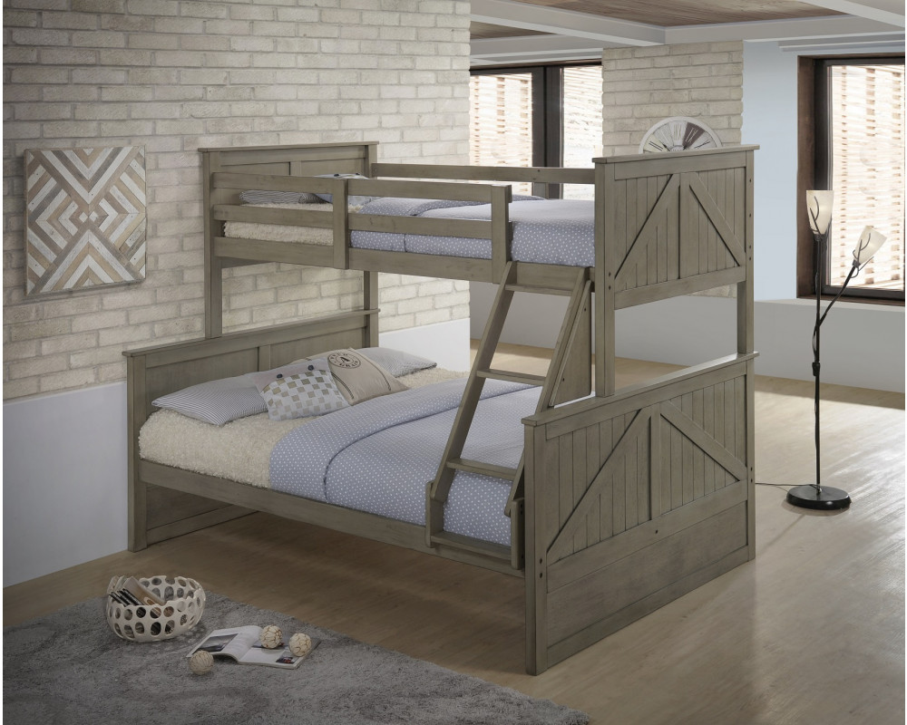 Overstock Furniture Ashland Twin Full Bunkbed Weathered Grey w