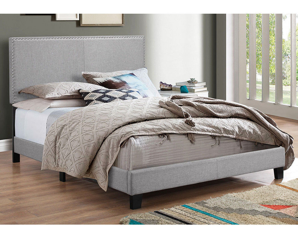 Erin Grey King Nailhead Bed