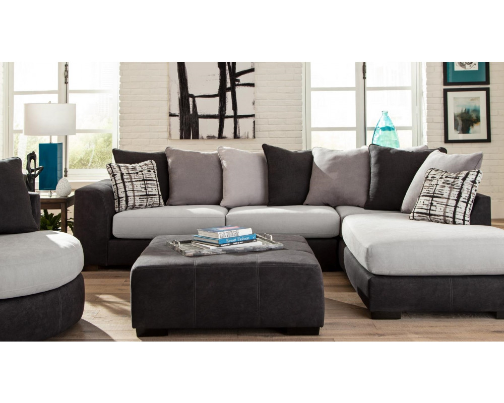 Overstock Furniture Discovery Black Sectional Living Room