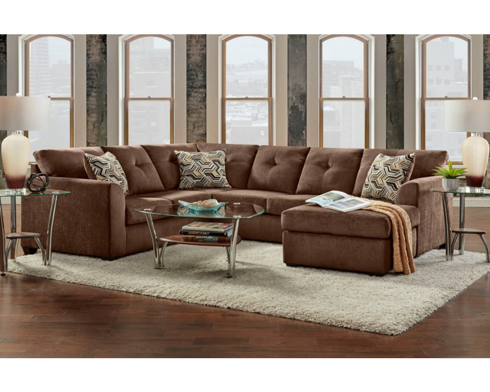 Overstock Furniture Kelly Chocolate Sectional
