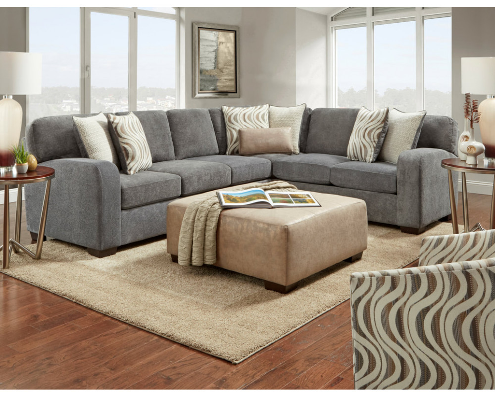 Overstock Furniture Chandler Steel Sectional - Living Room