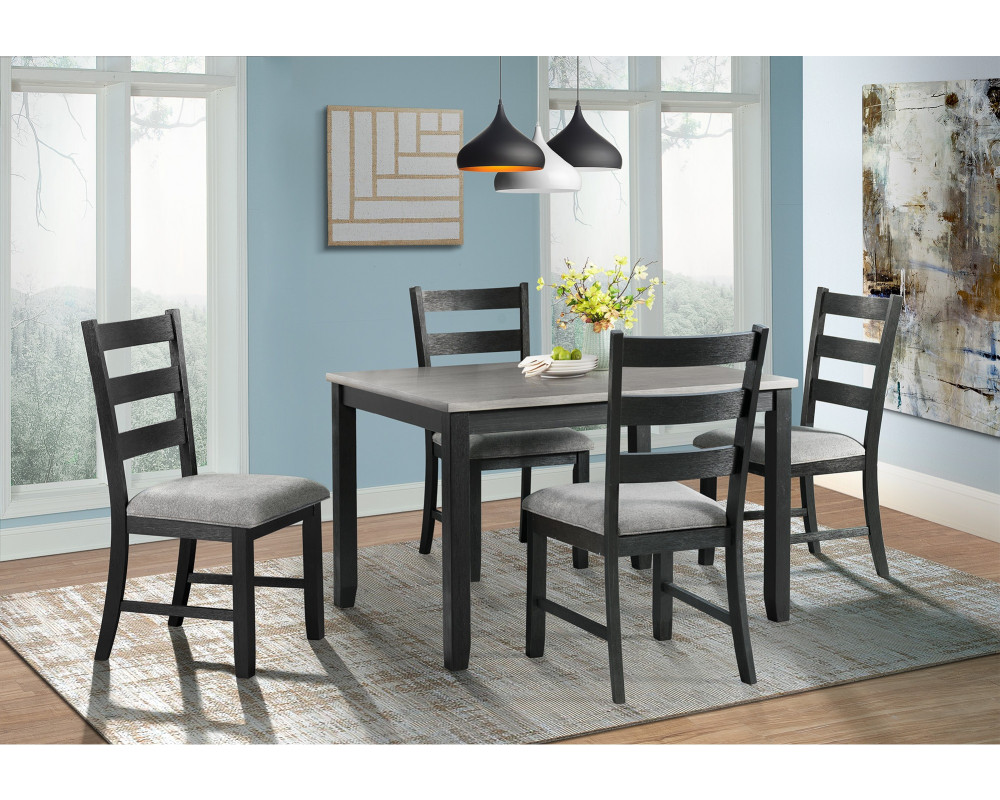 Table and shop 4 chairs grey