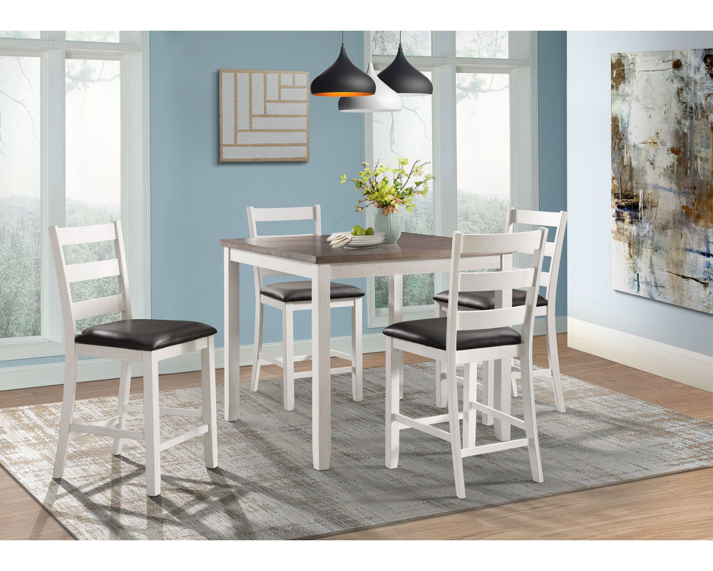 Martin Brown Counter Height Table & 4 Barstools