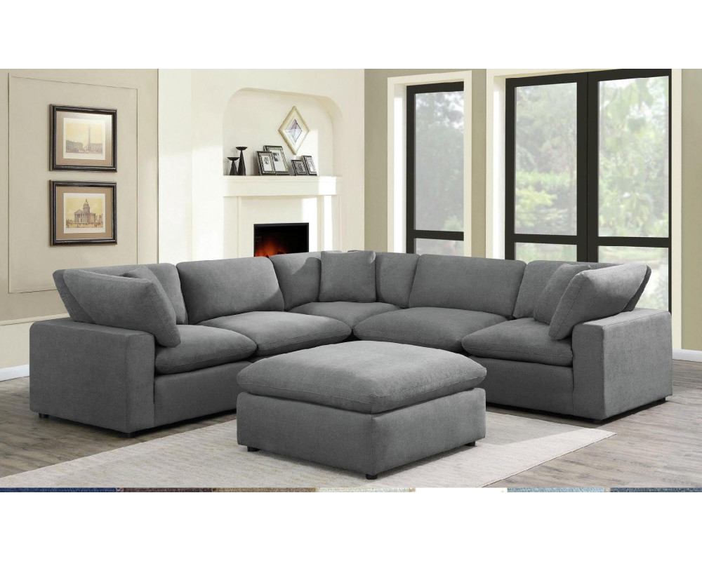 Overstock Furniture Cloud 9 Aria Grey Sectional Living Room