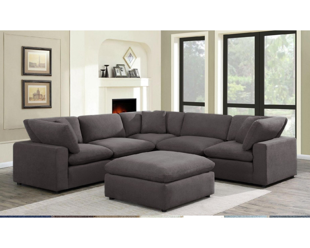 rustfri orkester Saucer Overstock Furniture Cloud 9 Garrison Charcoal Sectional - Sectionals -  Living Room