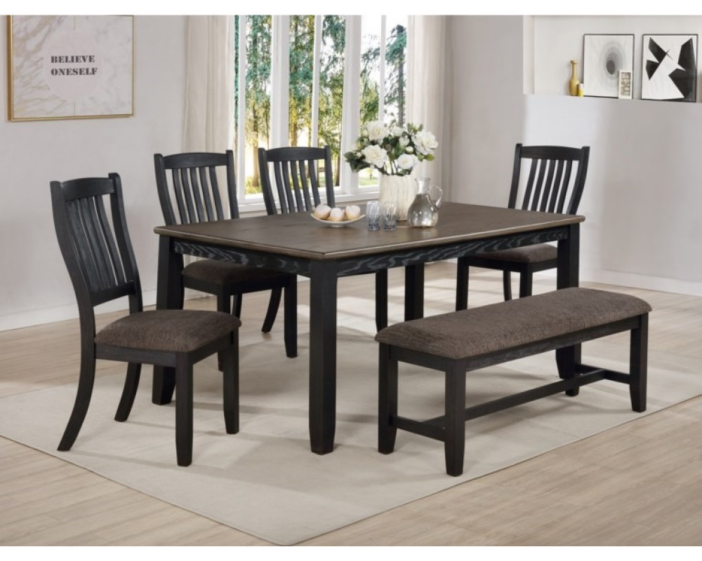  Jorie Dining Table, 4 Chairs, & Bench