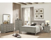 Louis Philip Grey King Bed, Dresser, Mirror, & Nightstand