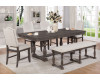 Regent Dining Table, 4 Chairs, & Bench