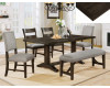 Edwina Dining Table, 4 Chairs & Bench