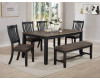  Jorie Dining Table, 4 Chairs, & Bench