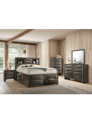 Emily Grey Queen Bed, Dresser, Mirror, Nightstand