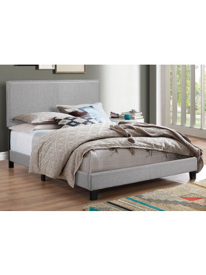 Erin Grey Queen Nailhead Bed