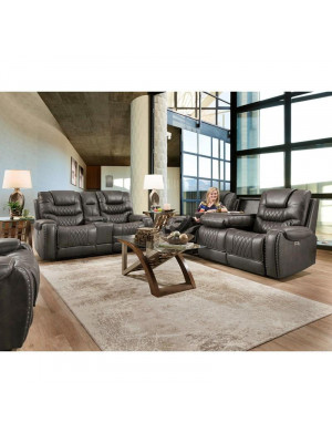 Desert Charcoal Reclining Power Motion Sofa & Loveseat