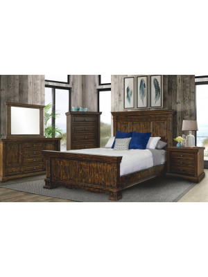Condesa Brown King Bed, Dresser, Mirror, Nightstand