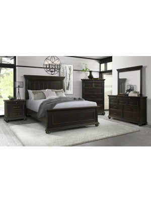 Slater Black King Bed, Dresser, Mirror, & Nightstand