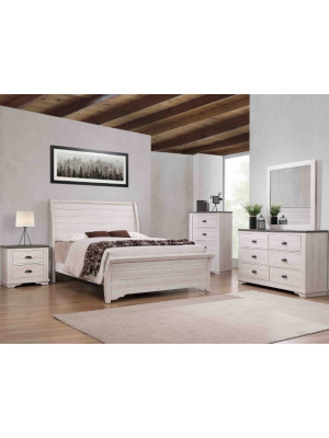 Coralee White Queen, Dresser, Mirror, & Nightstand