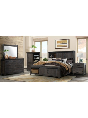 Scott Dark King Bed, Dresser, Mirror, & Nightstand